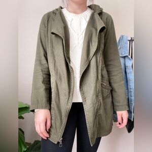 Olive Green Women's Hooded Jacket